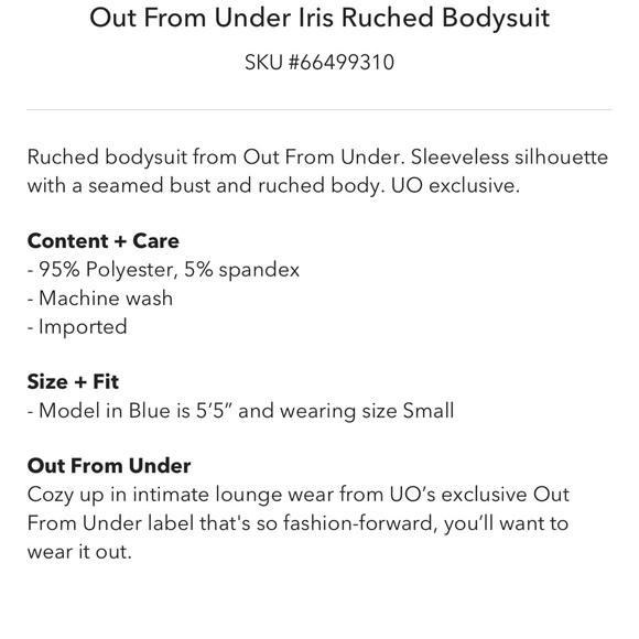 Nwt out from under Iris ruched bodysuit - Picture 5 of 7